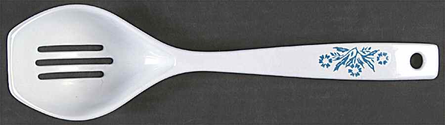 Cornflower Blue Slotted Nylon Serving Spoon by Corning Corelle-1