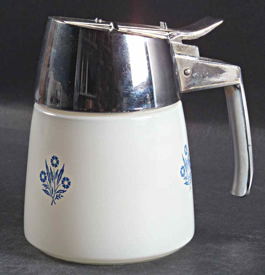 Cornflower Blue Glassware Syrup & Metal Lid by Corning Corelle-1