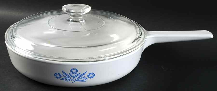 Cornflower Blue 10" Rangetopper Skillet & Glass Lid by Corning Corelle-1