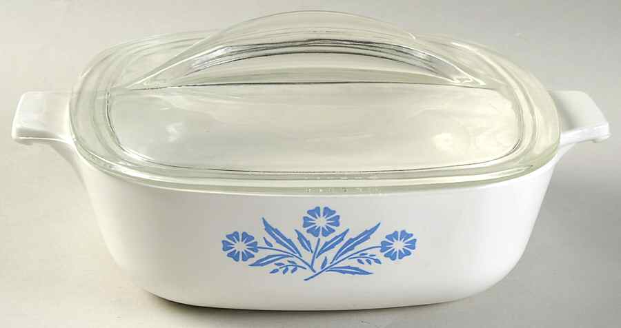 Cornflower Blue 1 Quart Square Casserole with Lid by Corning Corelle-1