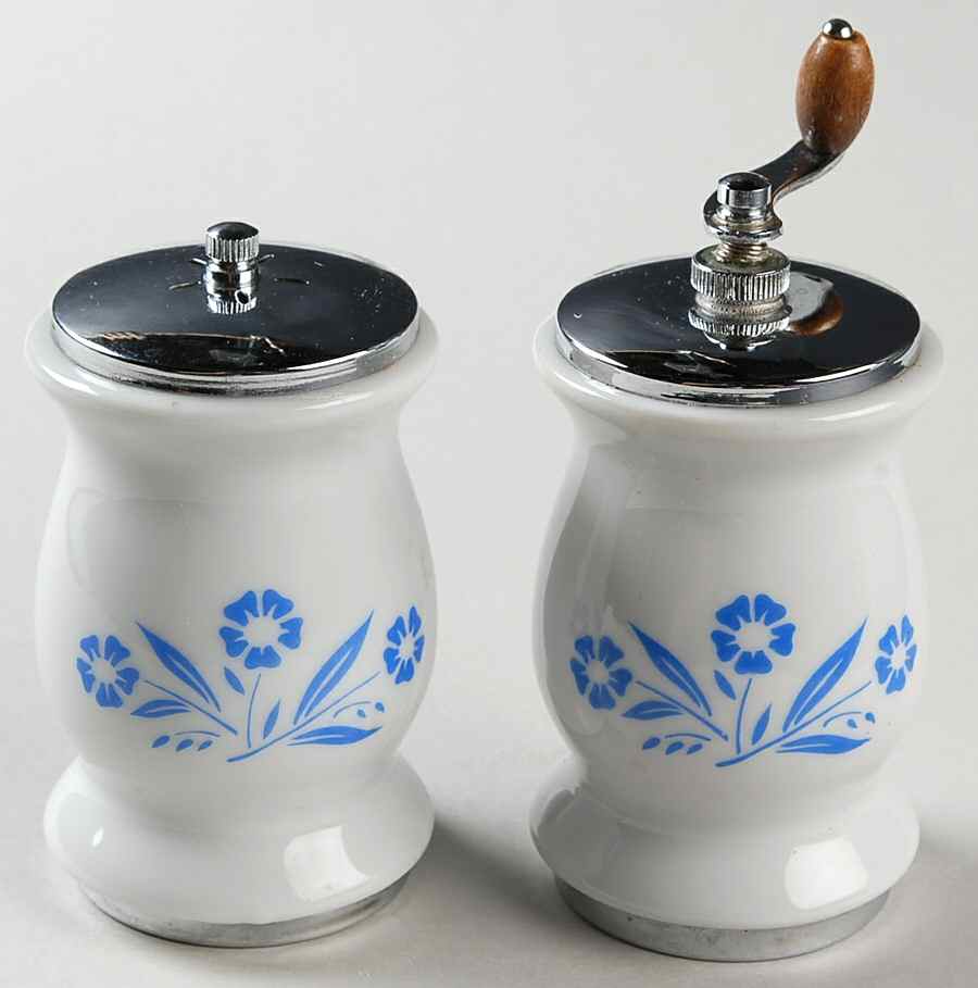 Cornflower Blue Salt Mill & Pepper Mill Set by Corning Corelle-1