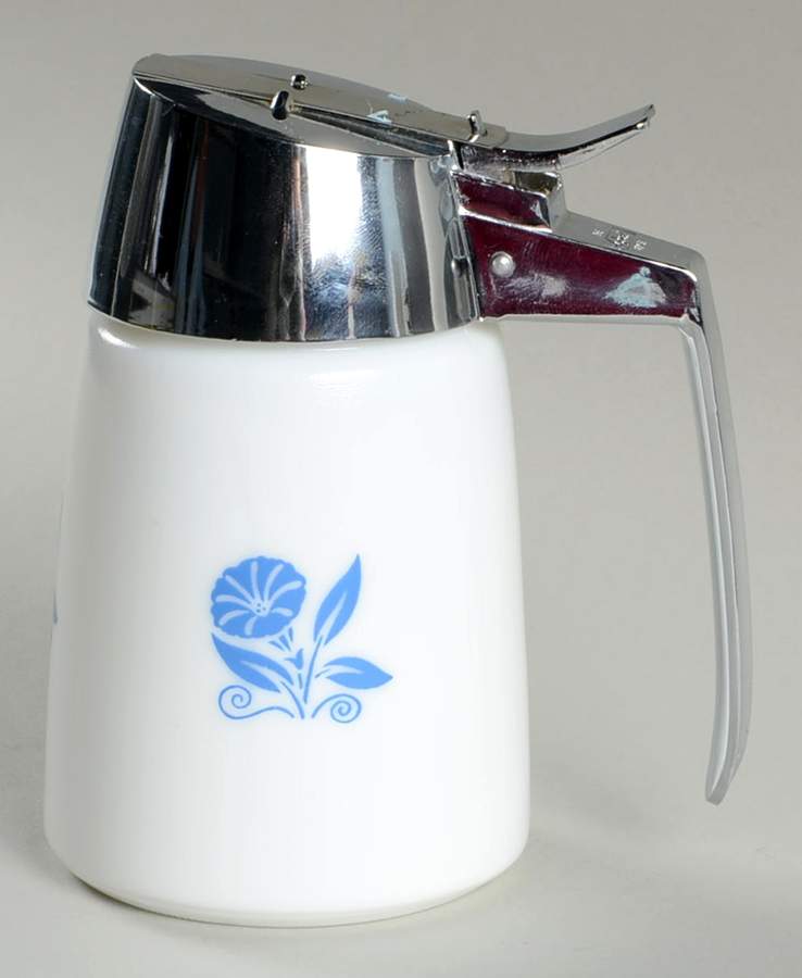 Cornflower Blue Glassware Syrup & Metal Lid by Corning Corelle-1
