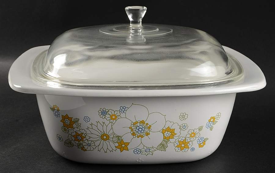 Floral Bouquet (Corelle) 5qt Square Dutch Oven W/Glass Lid by Corning Corelle-1