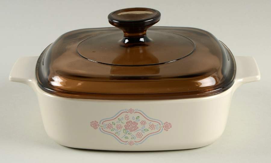 English Breakfast (Corelle) 1 Quart Square Casserole with Lid by Corning Corelle-1