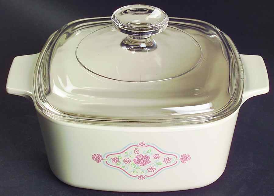 English Breakfast (Corelle) 1.5 Quart Square Casserole with Lid by Corning Corelle-1