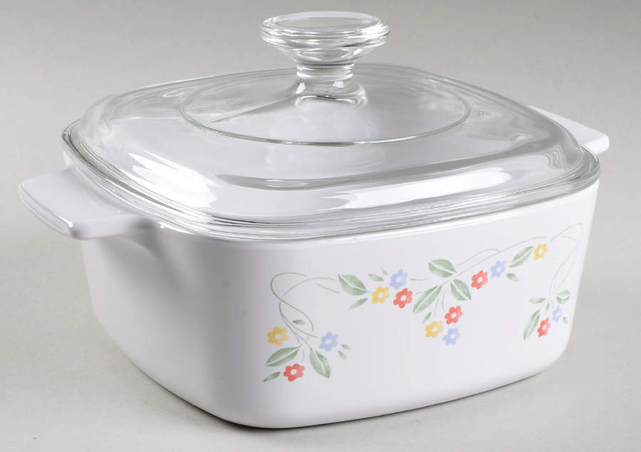 English Meadow (Corelle) 1.5 Quart Square Casserole with Lid by Corning Corelle-1