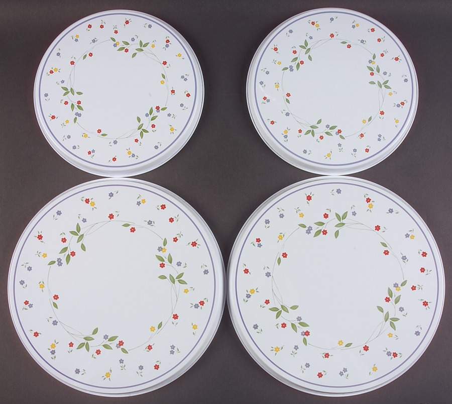 English Meadow (Corelle) (Set/4) Tin Stove Covers-2 8" & 2 10" Round Covers by Corning Corelle-1