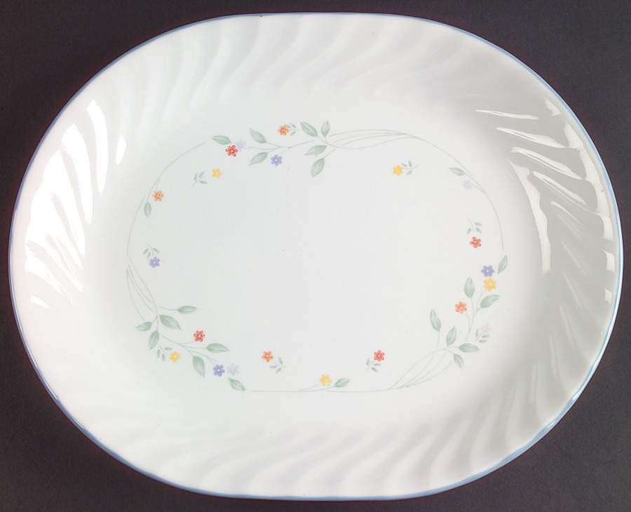 English Meadow (Corelle) 12" Oval Serving Platter by Corning Corelle-1