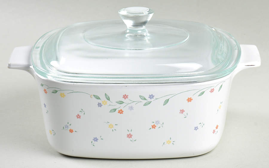 English Meadow (Corelle) 1.5 Quart Square Casserole with Lid by Corning Corelle-1
