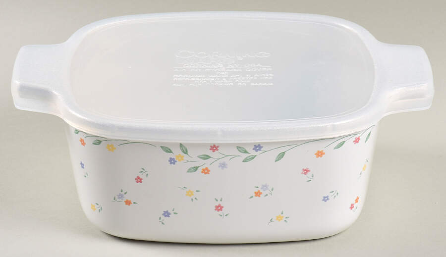 English Meadow (Corelle) 1.5 Quart Square Casserole with Lid by Corning Corelle-1