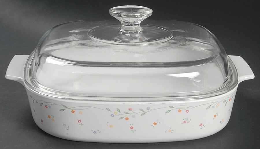 English Meadow (Corelle) 2.5 Quart Square Casserole with Lid by Corning Corelle-1