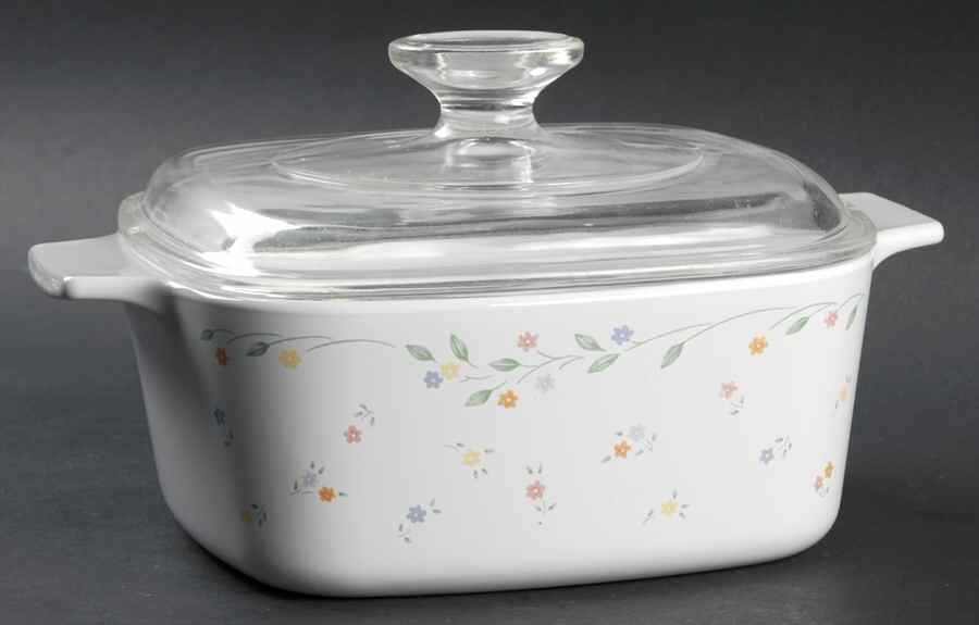 English Meadow (Corelle) 1.5 Quart Square Casserole with Lid by Corning Corelle-1