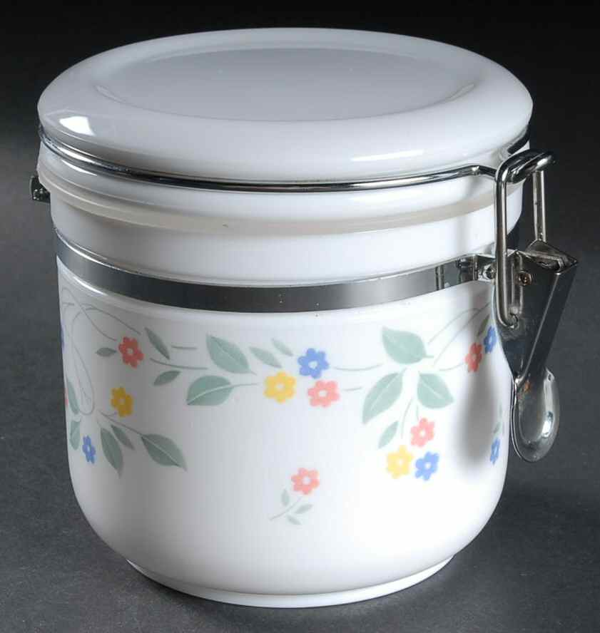 English Meadow (Corelle) Medium Canister with Hinged Lid by Corning Corelle-1