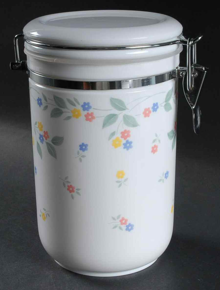 English Meadow (Corelle) Extra Large Canister with Hinged Lid by Corning Corelle-1