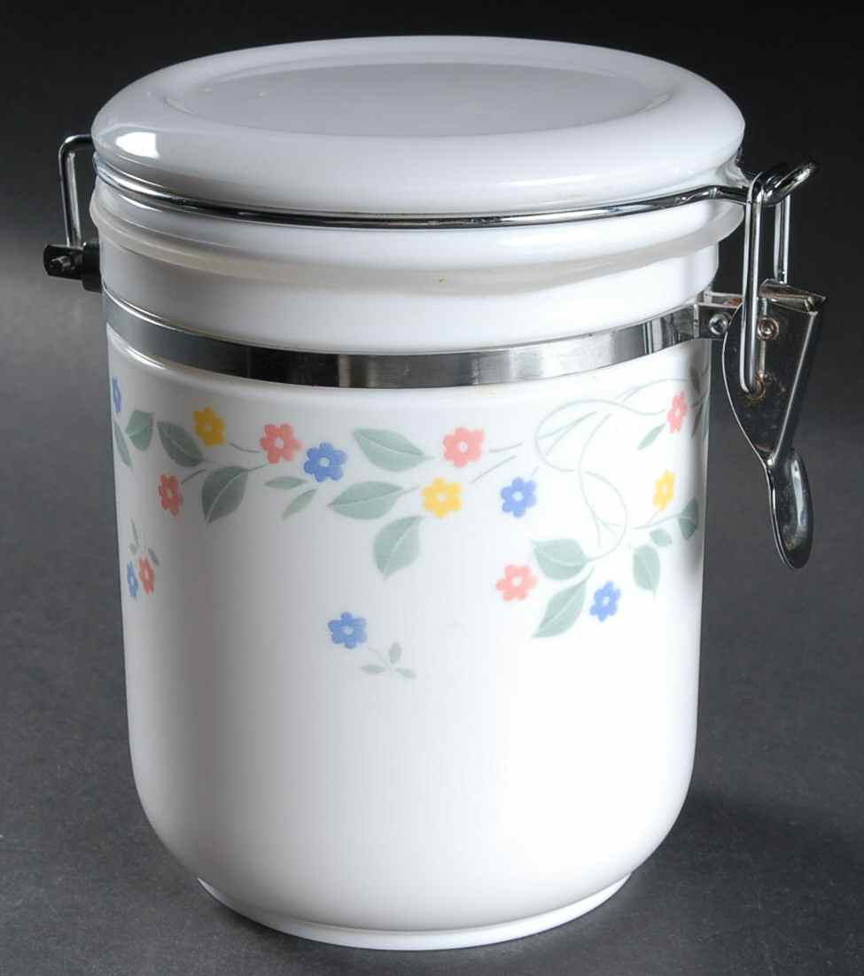English Meadow (Corelle) Large Canister with Hinged Lid by Corning Corelle-1