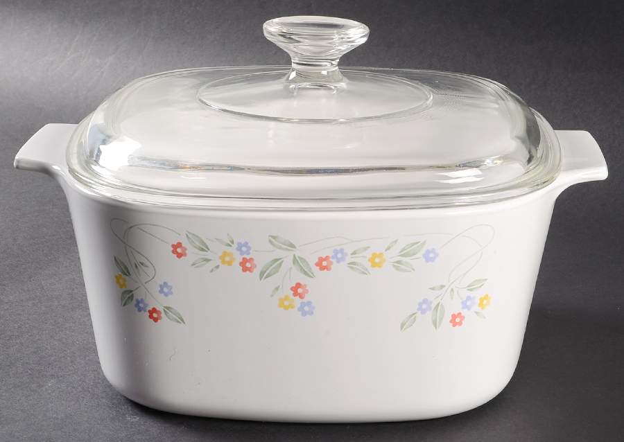 English Meadow (Corelle) 3 Quart Square Casserole with Lid by Corning Corelle-1