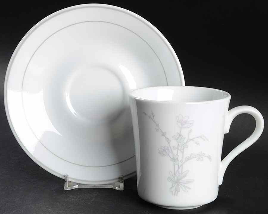 English Morn (Corelle) Flat Cup & Saucer Set by Corning Corelle-1