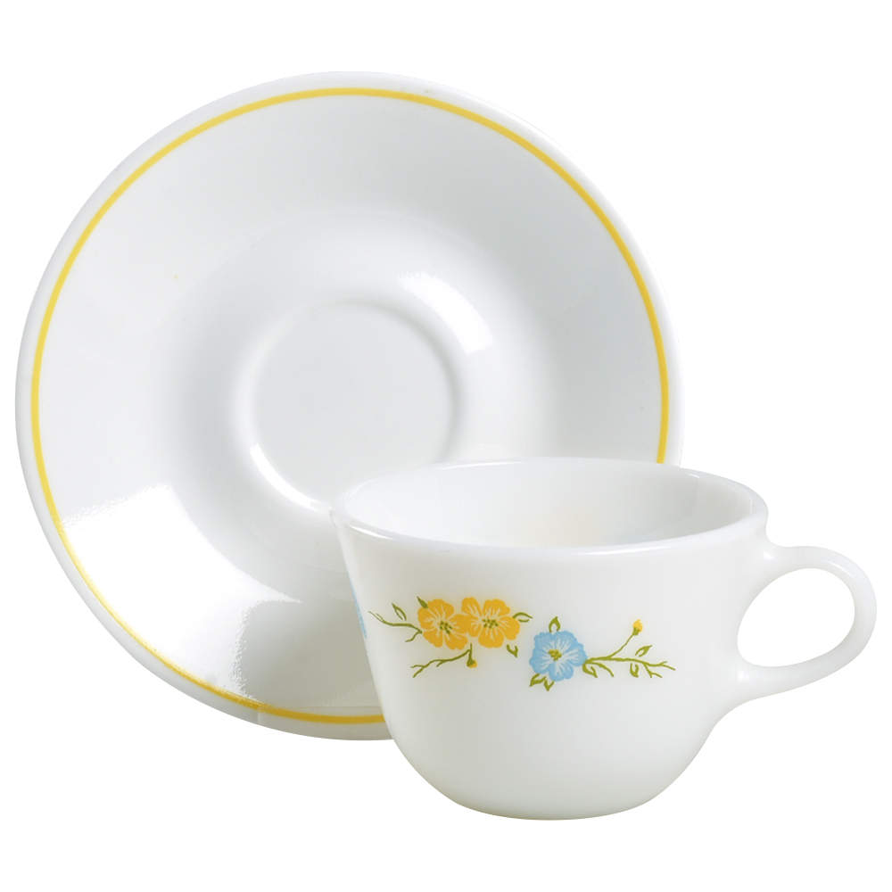 Flirtation (Corelle) Flat Cup & Saucer Set by Corning Corelle-1