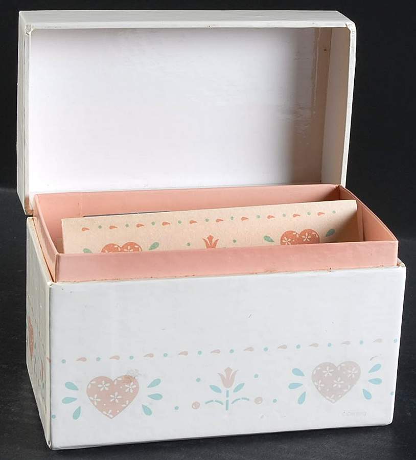 Forever Yours (Corelle) Recipe Box & Lid by Corning Corelle-1