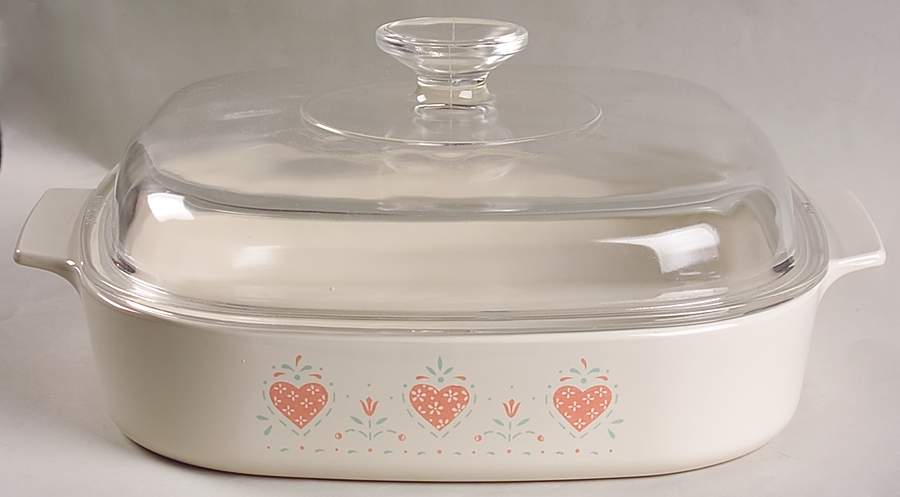Forever Yours (Corelle) 2.5 Quart Square Casserole with Lid by Corning Corelle-1