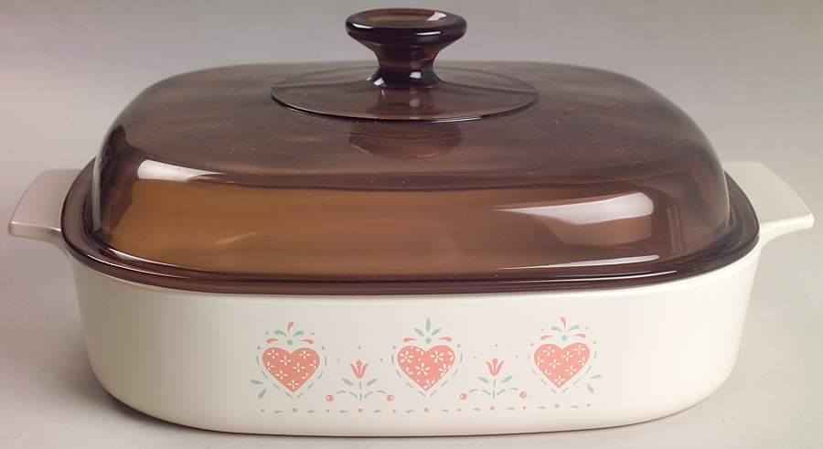 Forever Yours (Corelle) 2.5 Quart Square Casserole with Lid by Corning Corelle-1