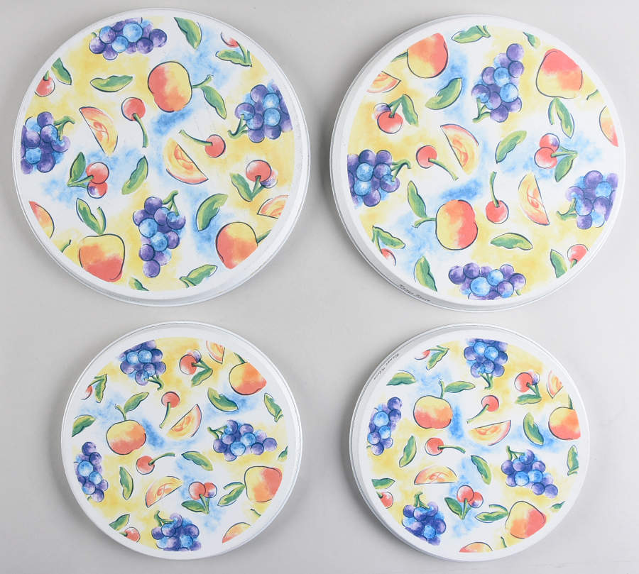 Fruit Basket (Corelle) Stove Cover Set-Steel 2 8" & 2 10" Round Covers by Corning Corelle-1