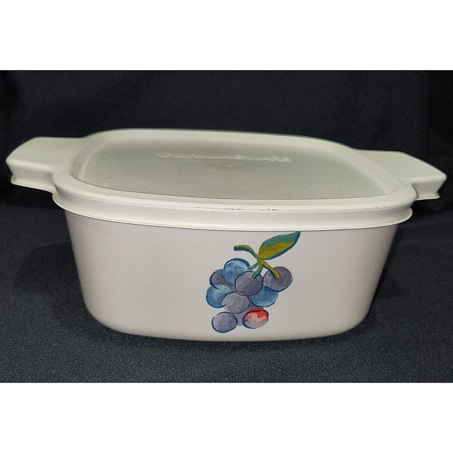 Fruit Basket (Corelle) 1.5 Quart Square Casserole with Lid by Corning Corelle-1