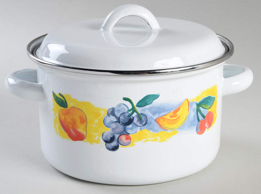 Fruit Basket (Corelle) 2 Quart Metal Covered Casserole by Corning Corelle-1