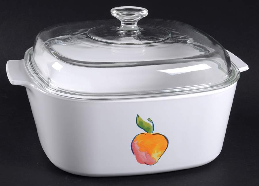Fruit Basket (Corelle) 5 Quart Square Casserole with Glass Lid by Corning Corelle-1
