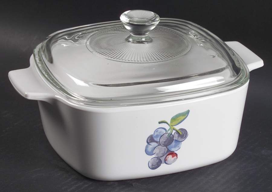 Fruit Basket (Corelle) 1.5 Quart Square Casserole with Lid by Corning Corelle-1