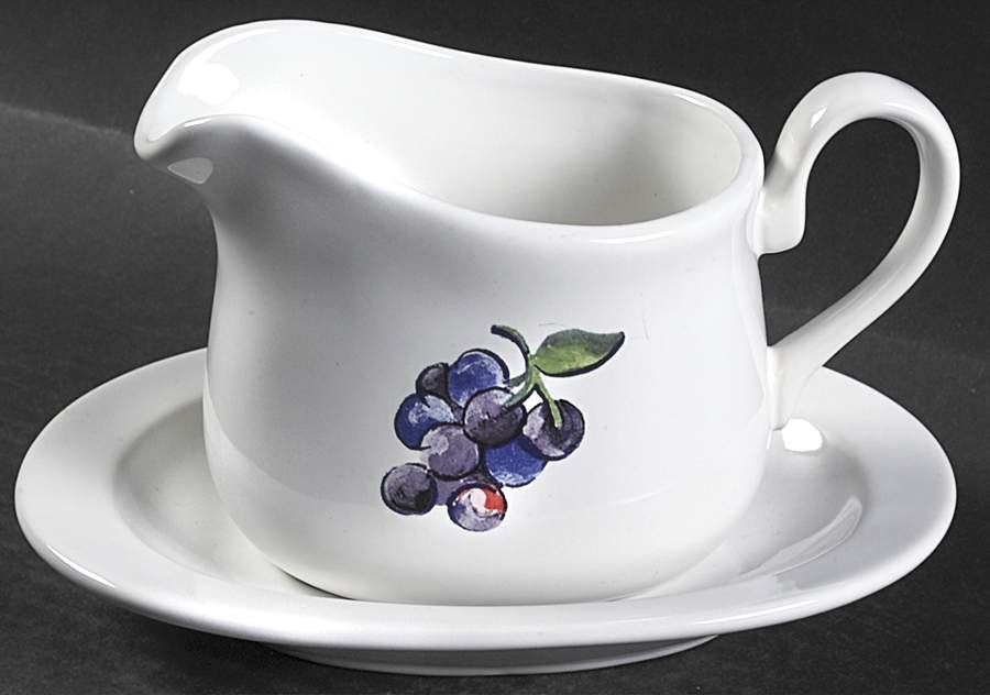 Fruit Basket (Corelle) Gravy Boat & Underplate by Corning Corelle-1