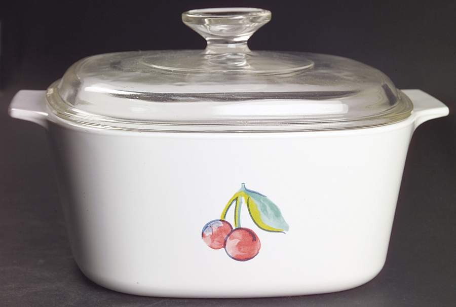 Fruit Basket (Corelle) 3 Quart Square Casserole with Lid by Corning Corelle-1