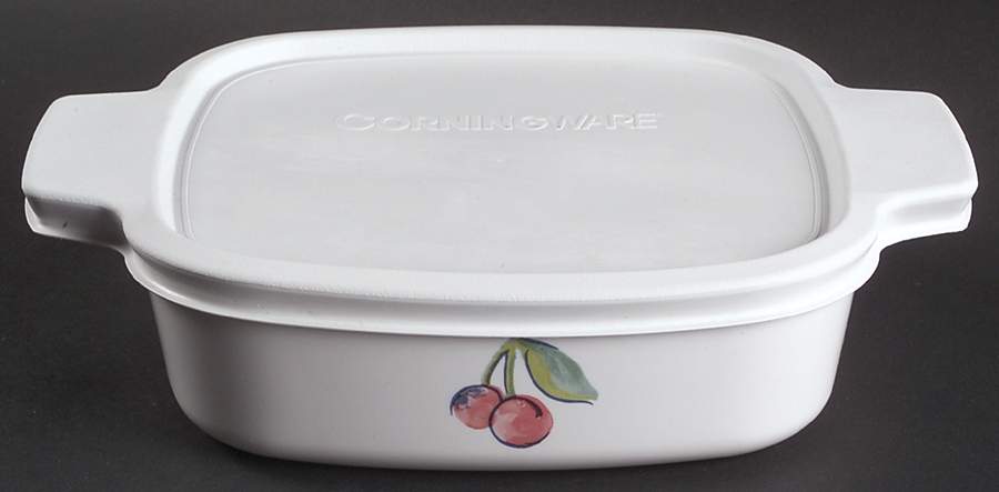 Fruit Basket (Corelle) 1 Quart Square Casserole with Lid by Corning Corelle-1