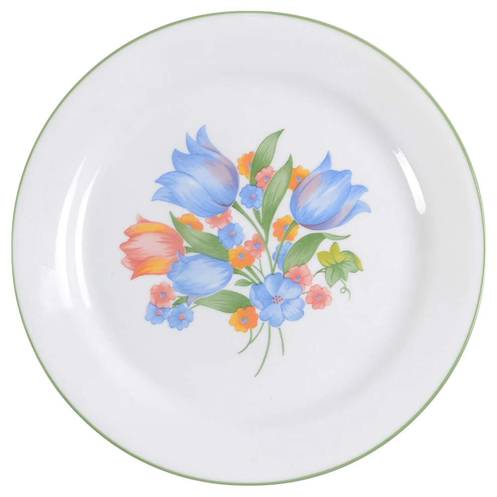 Fresh Cut (Green Trim, Corelle) Luncheon Plate by Corning Corelle-1