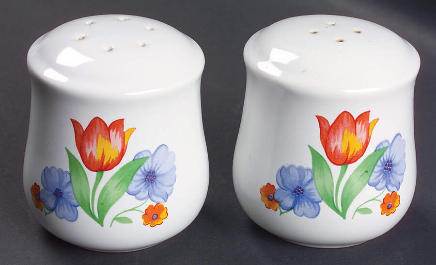 Fresh Cut (Green Trim, Corelle) Salt & Pepper Set by Corning Corelle-1
