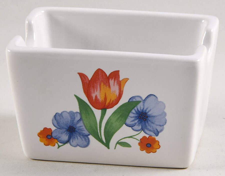 Fresh Cut (Green Trim, Corelle) Sweetener Holder by Corning Corelle-1