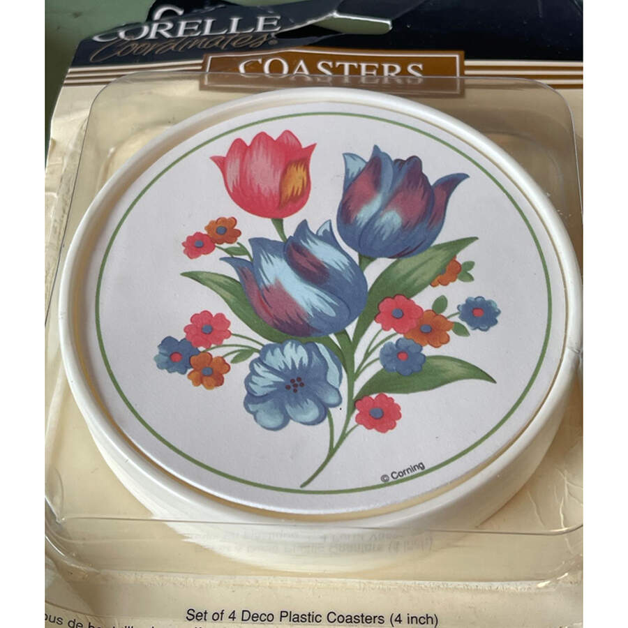 Fresh Cut (Green Trim, Corelle) Plastic Coaster by Corning Corelle-1