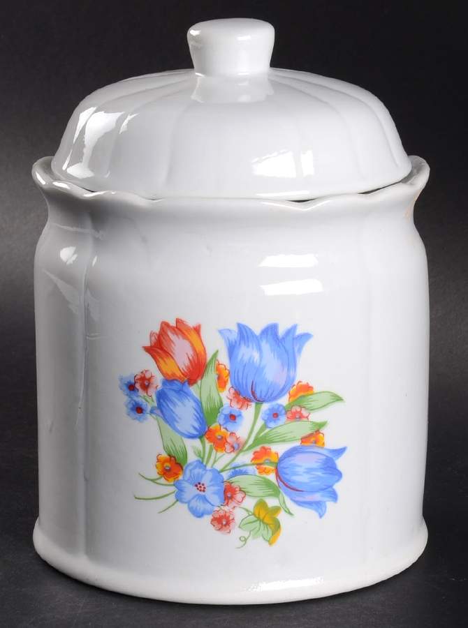 Fresh Cut (Green Trim, Corelle) Large Canister & Lid by Corning Corelle-1