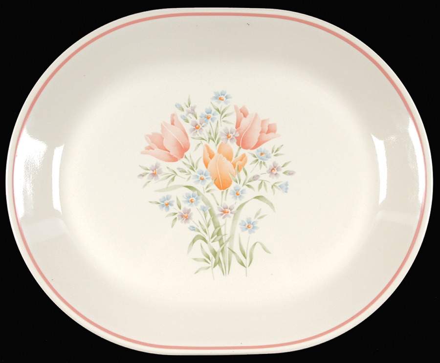 French Garden 12" Oval Serving Platter by Corning Corelle-1