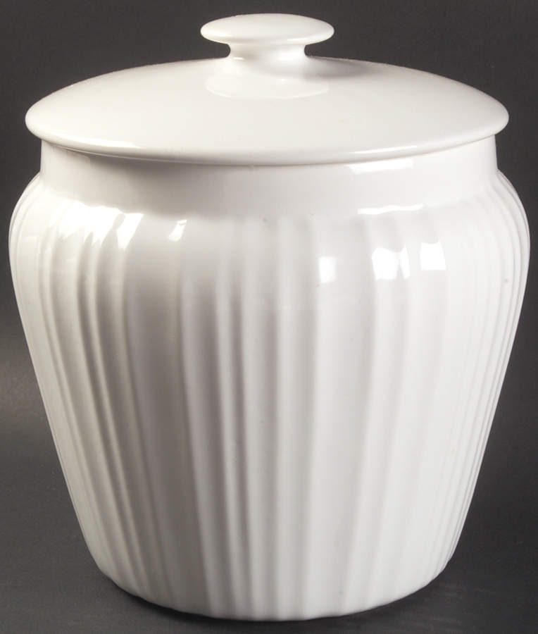 French White Cookie Jar & Lid by Corning Corelle-1