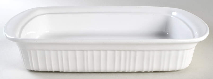 French White 15" Rectangular Roaster by Corning Corelle-1