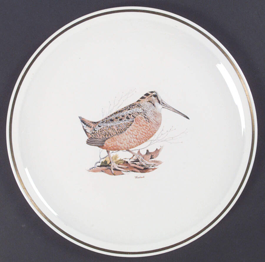 Game Birds (Gold Band) 12" Chop Plate (Round Platter) by Corning Corelle-1