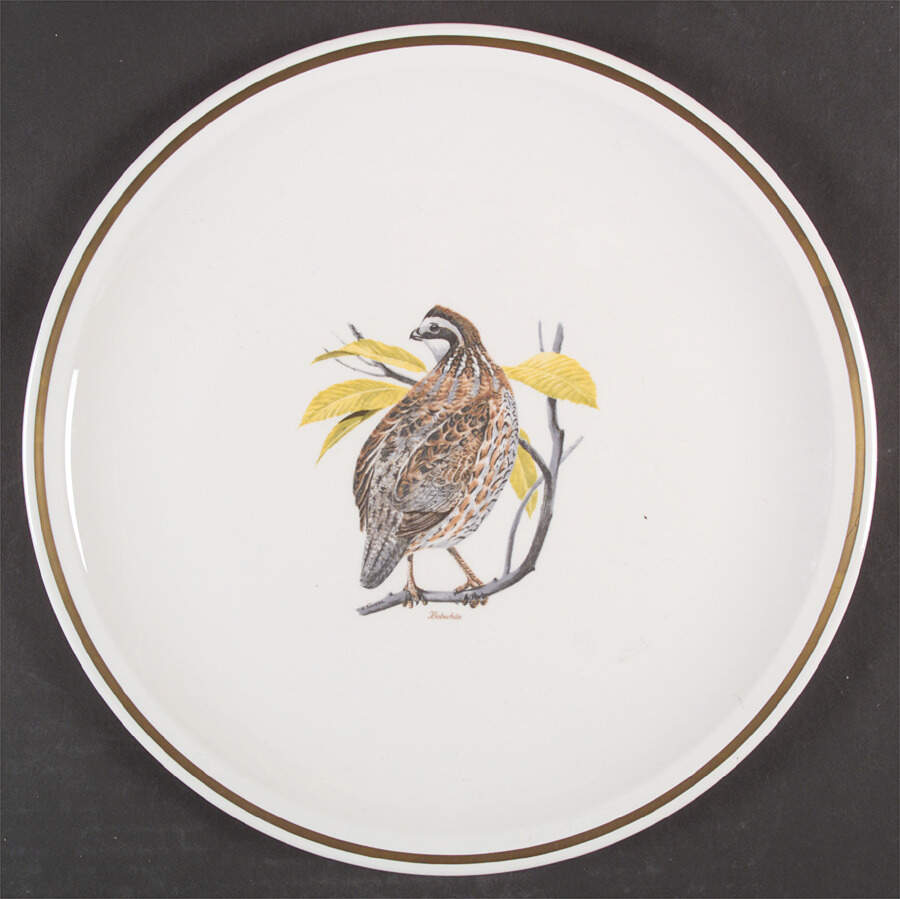 Game Birds (Gold Band) 12" Chop Plate (Round Platter) by Corning Corelle-1