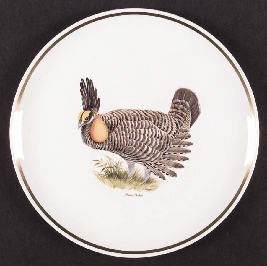Game Birds (Gold Band) 12" Chop Plate (Round Platter) by Corning Corelle-1