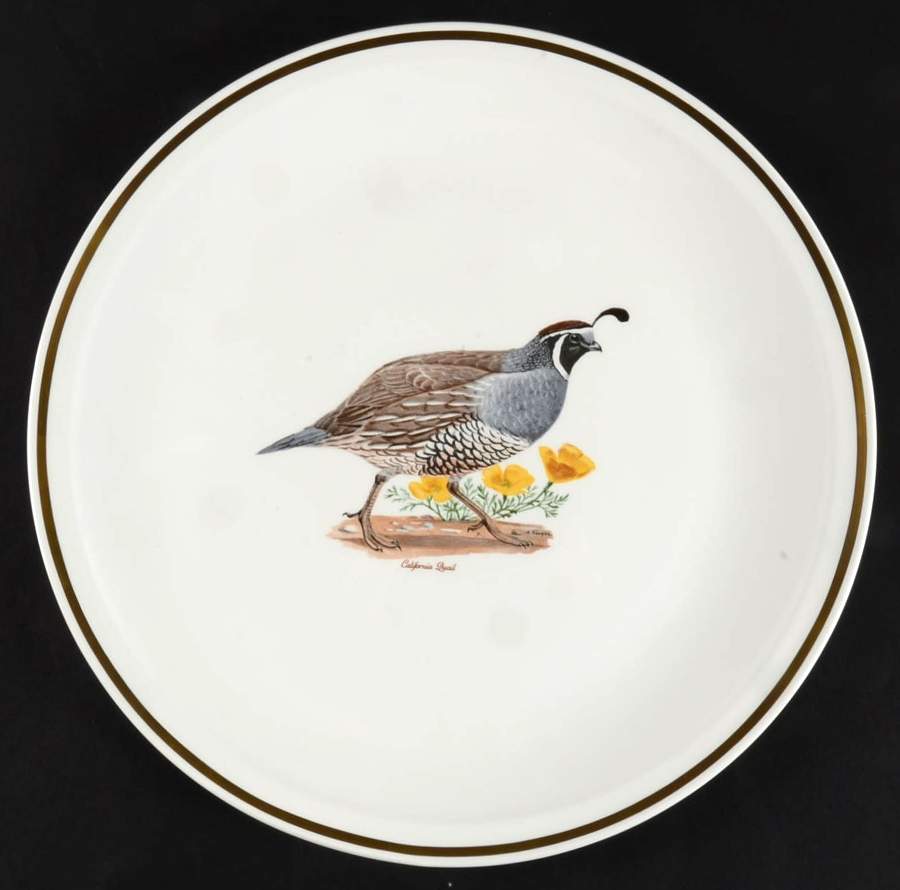 Game Birds (Gold Band) 12" Chop Plate (Round Platter) by Corning Corelle-1
