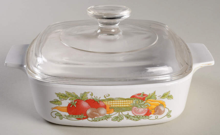 Garden Harvest 1 Qt Square Casserole w/Glass or Plastic Lid by Corning Corelle-1