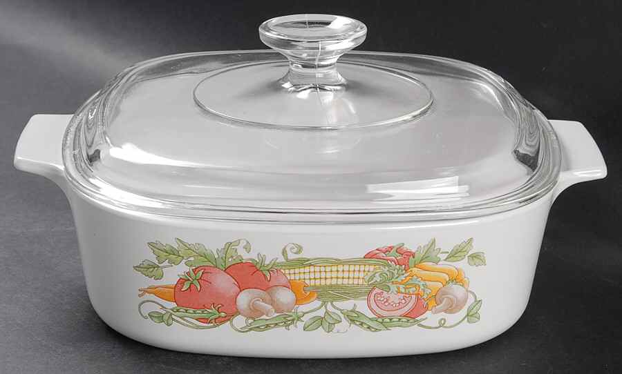 Garden Harvest 2 Quart Square Casserole with Lid by Corning Corelle-1