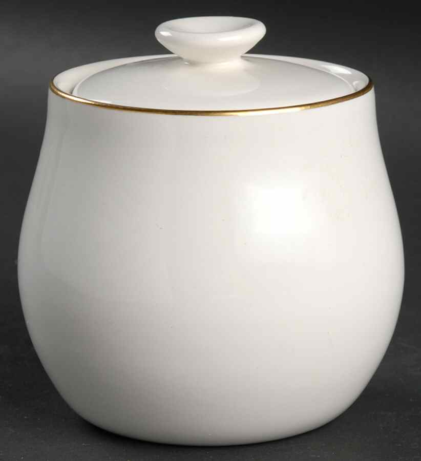 Gold Edge (Rim) Sugar Bowl & Lid by Corning Corelle-1