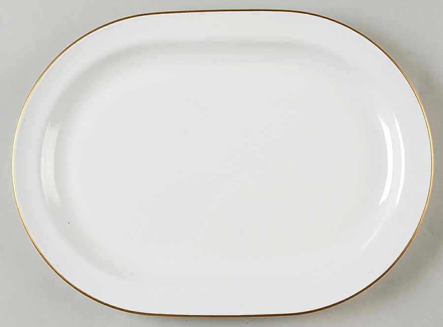 Gold Edge (Rim) 12" Oval Serving Platter by Corning Corelle-1