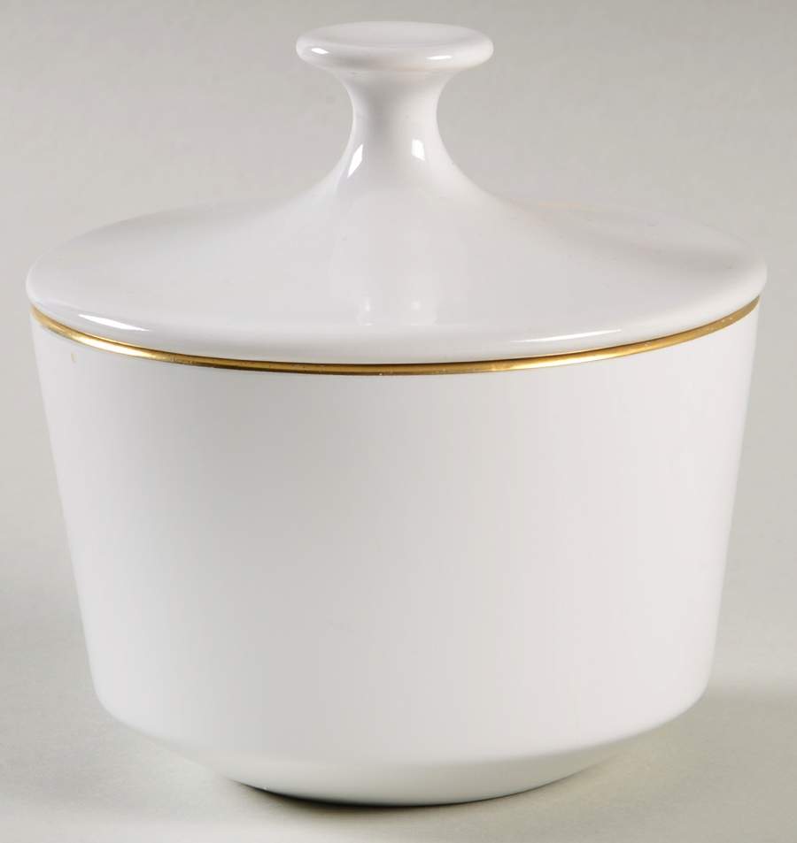 Gold Edge (Rim) Sugar Bowl & Lid by Corning Corelle-1